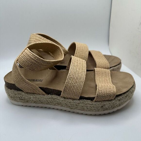CUSHIONAIRE Women's Cork Espadrille Wedge Sandal 8 NATURAL / RAFFIA - Picture 1 of 7